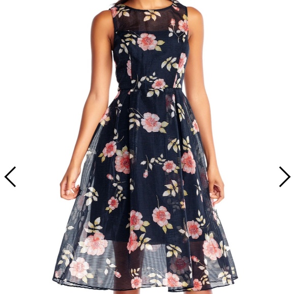 🆕️👗Adrianna Papell Floral Organza Dress👗🌺 - Picture 2 of 7